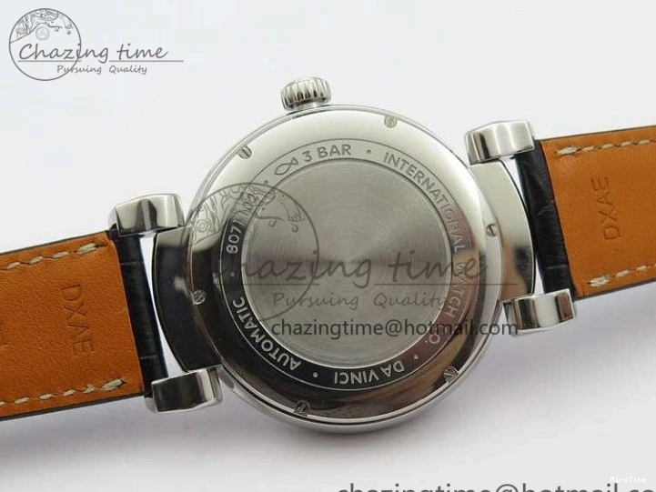 MIROTIME 0201 Da Vinci IW356601 SS TW 1:1 Best Edition Blue Dial On Black Leather Strap A Durable 7239